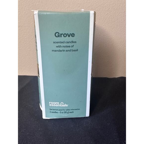 Room Essentials 2pk 3oz Tin Gift Set Grove Scented Soy Wax Blend Jar Candles New - Picture 3 of 6